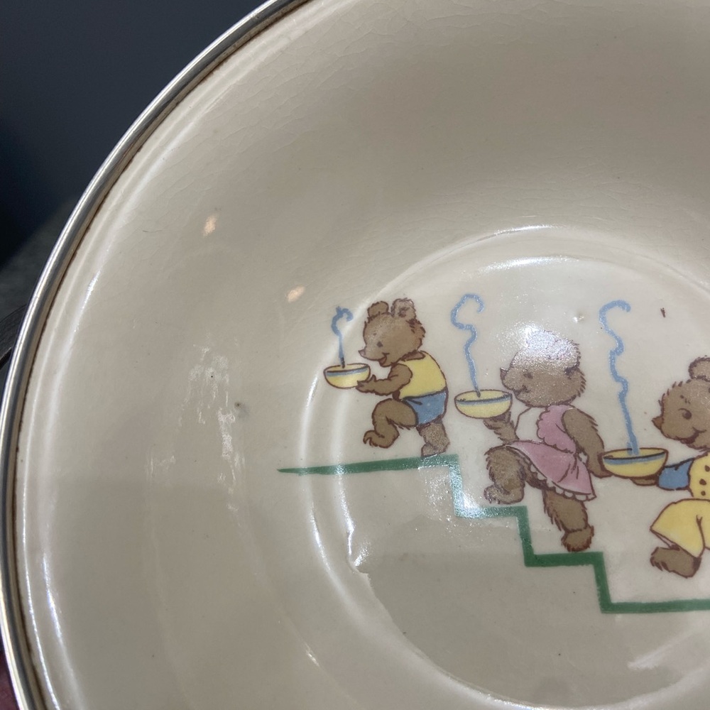 VTG Excello 3 Bears Baby/Child Warming Dish/Bowl on Steel Base Retro Cottagecore - Picture 9 of 17